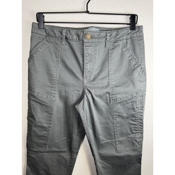 Wit and Wisdom Cargo Pants Women 8 Green Stretch Utility Pocket Chino Ankle Pant - Picture 2 of 16